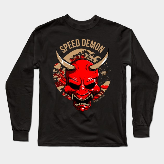 ONI MASK - PAPAYA STREETART Long Sleeve T-Shirt by papayastreetart